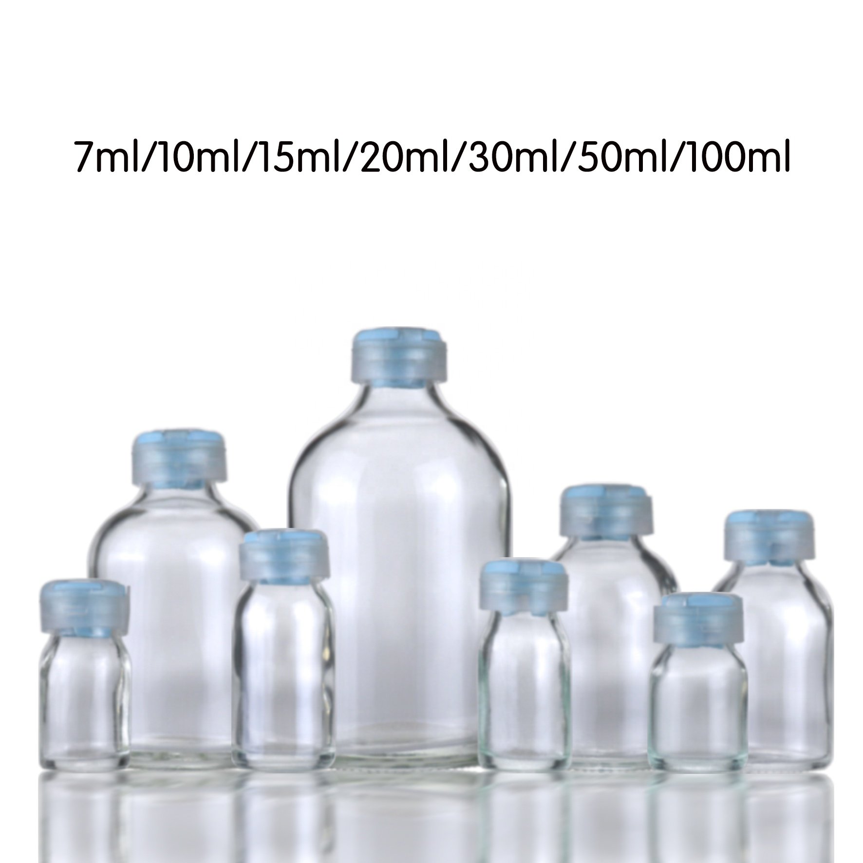 Sterile Empty Glass Vials 7ml 10ml 20ml 30ml 50ml 100ml Round Medical glass bottle for Injection