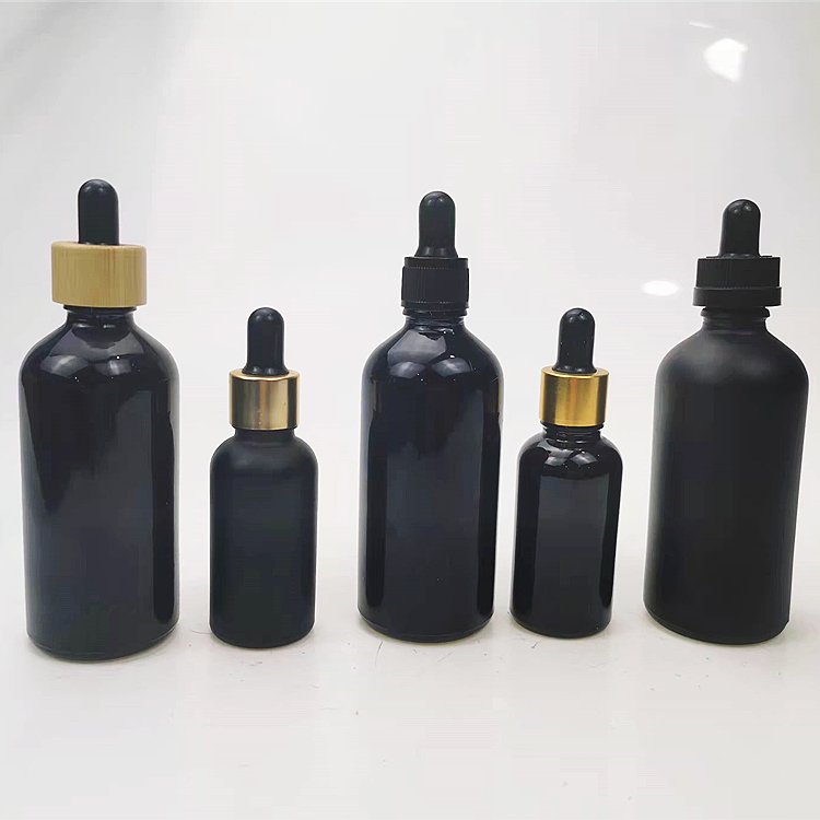 High quality essential oil container packaging 10ml 20ml 30ml small frosted matte green oil bottle dropper glass bottle