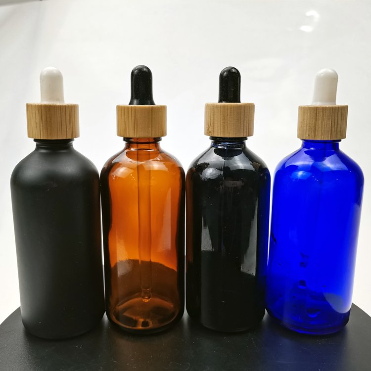 High quality essential oil container packaging 10ml 20ml 30ml small frosted matte green oil bottle dropper glass bottle
