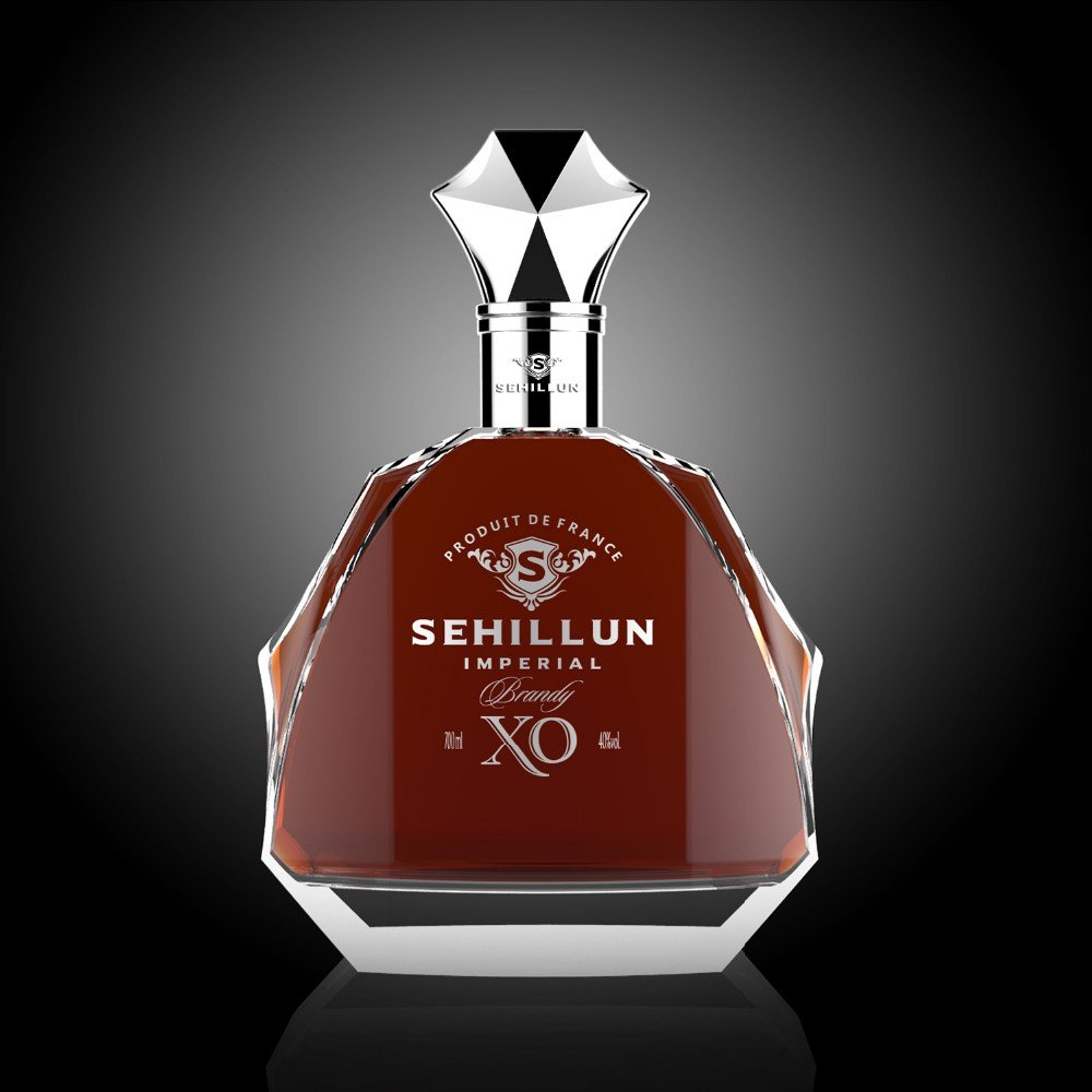 Luxury Clear Glass Liquor Bottle with Heavy Cap Silver Hot Stamping decal glass bottles