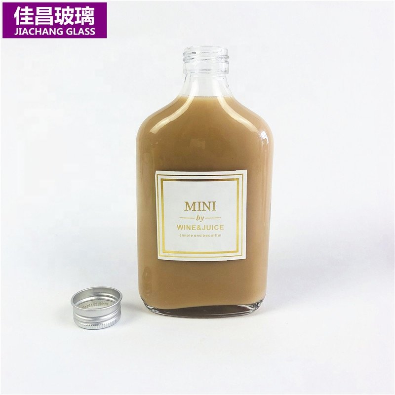 Wholesale Flat Beverage Glass Bottle Small Bottle Empty Wine Bottle
