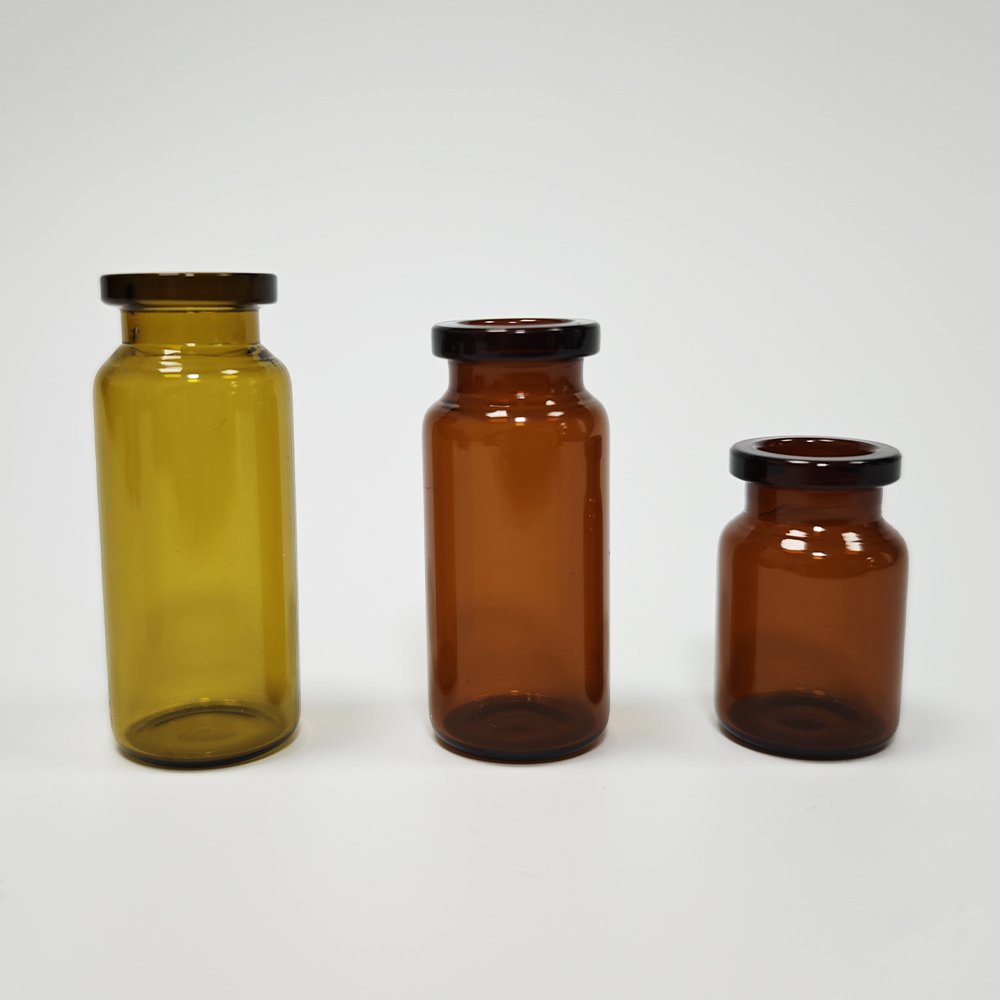 2ml-30ml Sealed Sample Vials Transparent Amber Penicillin Glass Bottle with Rubber Stoppers