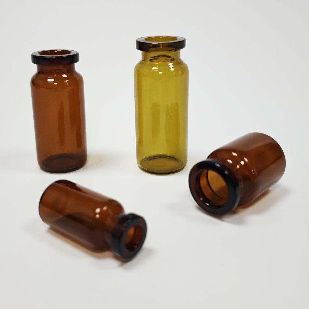 2ml-30ml Sealed Sample Vials Transparent Amber Penicillin Glass Bottle with Rubber Stoppers