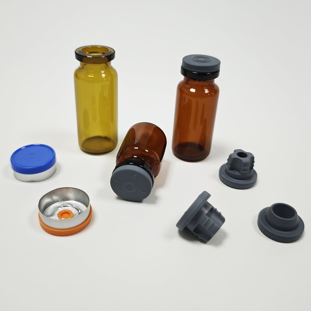 2ml-30ml Sealed Sample Vials Transparent Amber Penicillin Glass Bottle with Rubber Stoppers