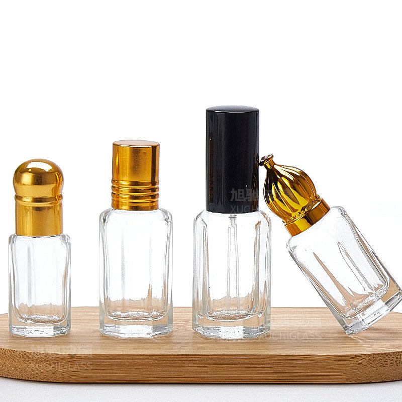 3ml 6ml 9ml 12ml roll on Octagonal pocket glass bottle Essential oil octagonal roll on Glass bottle
