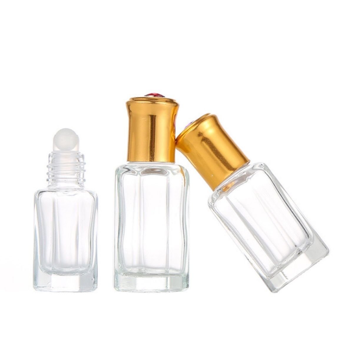 3ml 6ml 9ml 12ml roll on Octagonal pocket glass bottle Essential oil octagonal roll on Glass bottle