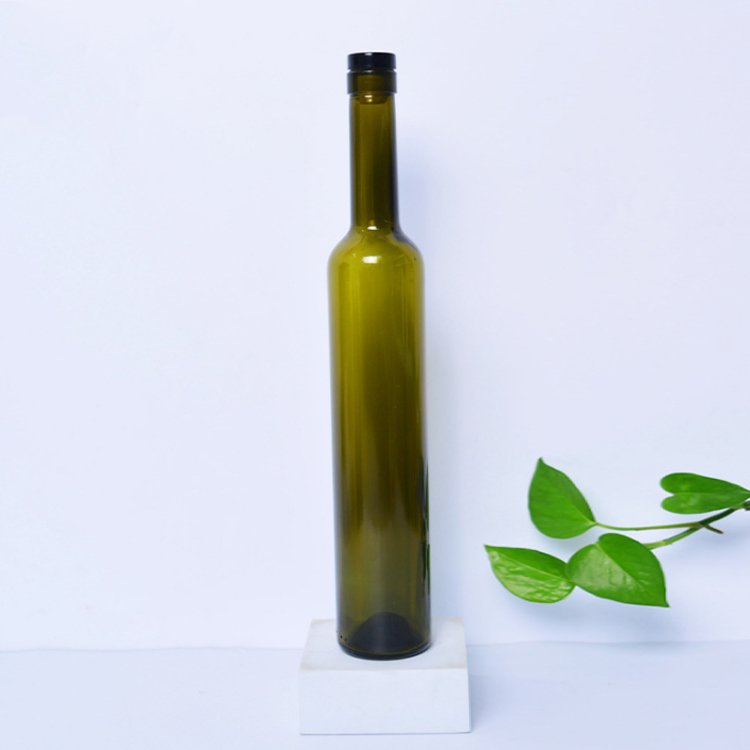 Clear Amber Black 375ml 500ml 750ml Bellissima Long Neck Portable Vodka Frosted Ice Wine Glass Bottle