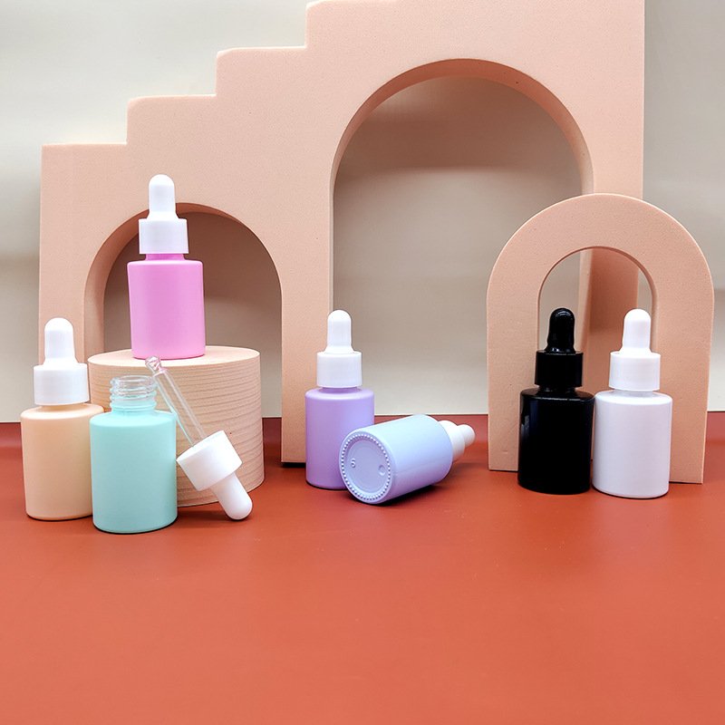 Wholesale Slant Shoulder Cylinder Glass Bottle 15ml Dropper Bottle Essence Essential Oil Bottle Skin Care Packaging