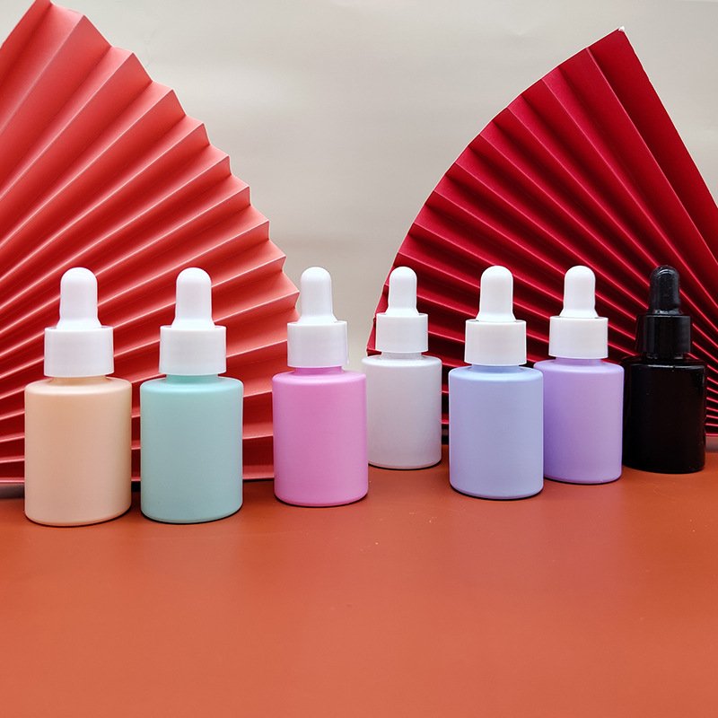 Wholesale Slant Shoulder Cylinder Glass Bottle 15ml Dropper Bottle Essence Essential Oil Bottle Skin Care Packaging