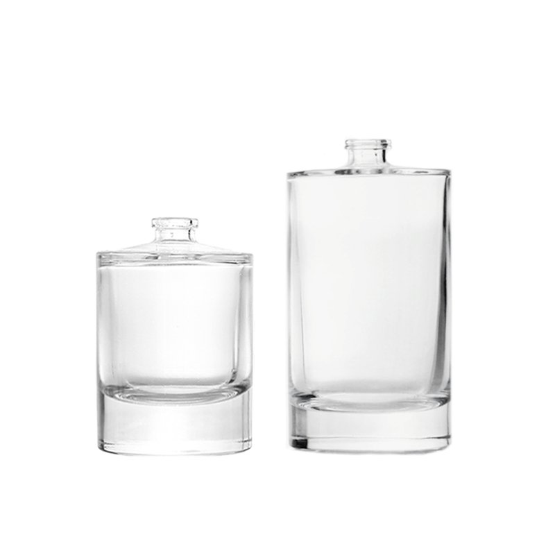 Wholesale round clear perfume glass bottle 50ml 100ml luxury perfume bottle with magnetic cap