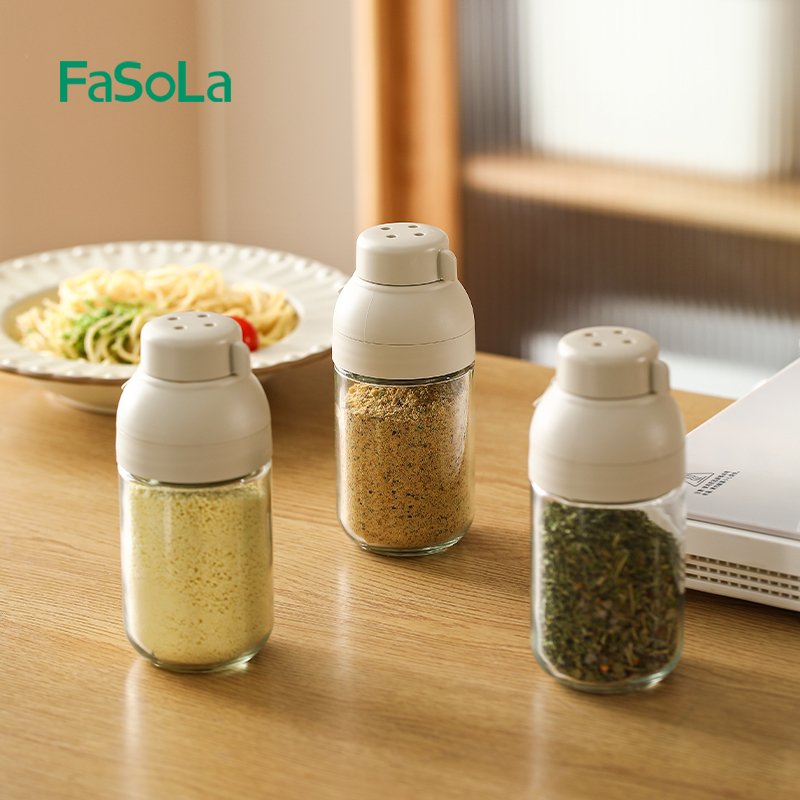 250ml Condiment Bottle Sealed Moisture-proof Quantitative Salt Jar for Kitchen Storage Glass Bottle for Seasonings Spices