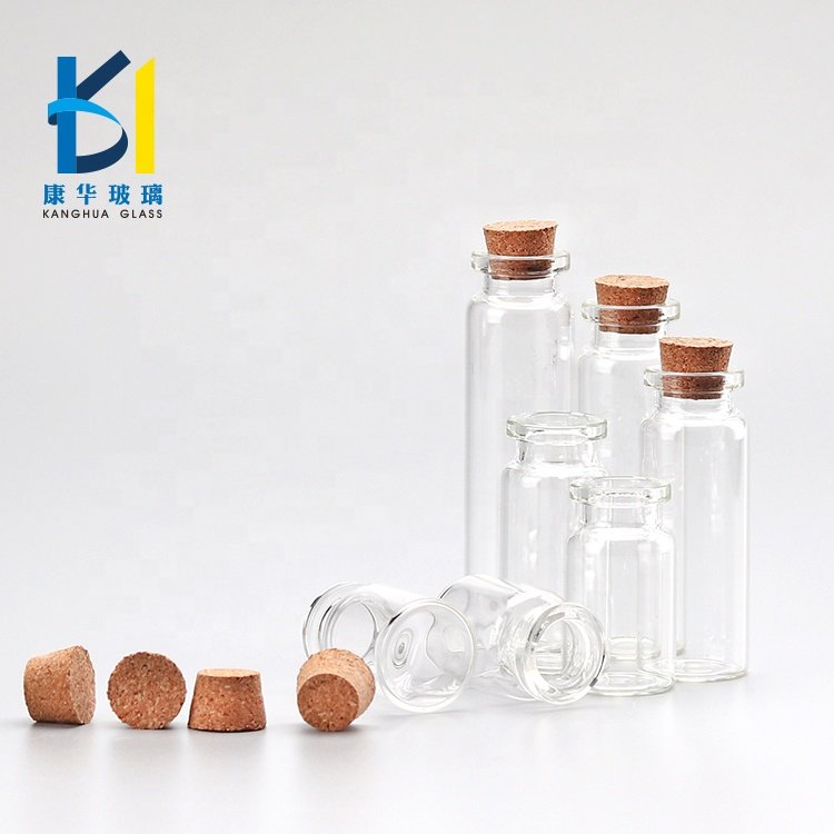 Wholesale Clear Glass Bottle Cork 5ml 8ml 10ml Cork 20ml Wishing Bottle
