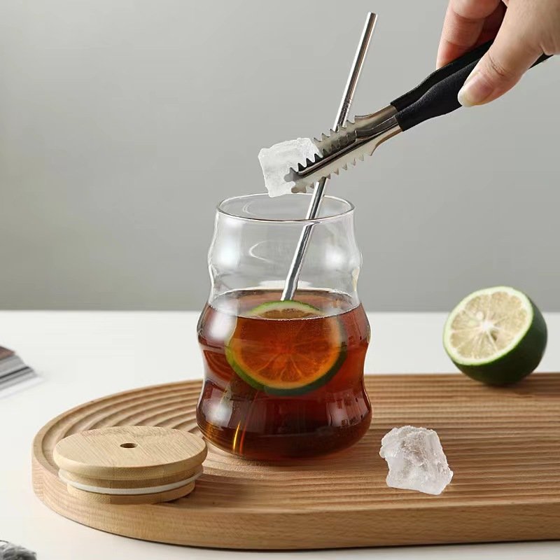 Ins Glass Cup Heat-resistant Tumbler Drinkware Transparent Tea Juice Milk Coffee Mug Home Water Glasses Stripe Mug
