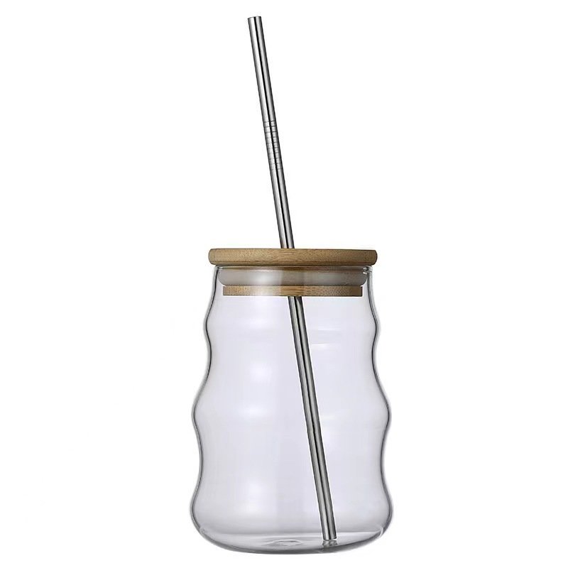 Ins Glass Cup Heat-resistant Tumbler Drinkware Transparent Tea Juice Milk Coffee Mug Home Water Glasses Stripe Mug