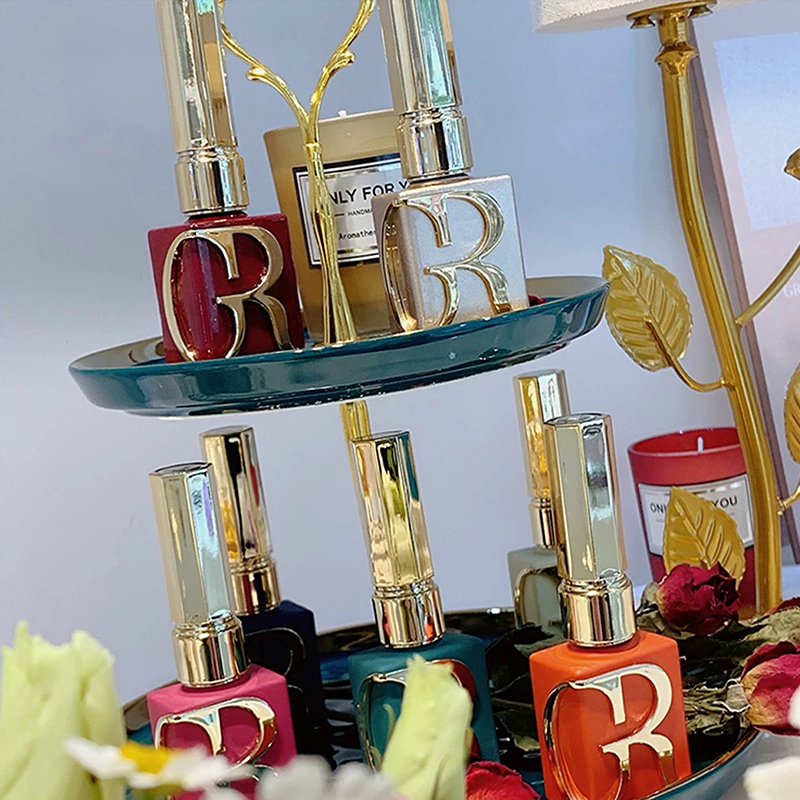 15ml 12lm Luxury High Quality Custom Square Nail Polish Bottle metal logo 12ml 15ml New style Empty nail Polish Glass Bottles