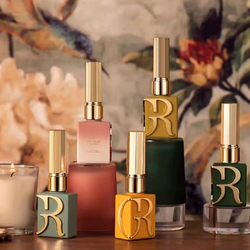 15ml 12lm Luxury High Quality Custom Square Nail Polish Bottle metal logo 12ml 15ml New style Empty nail Polish Glass Bottles