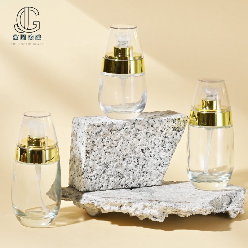30ml/50ml egg-shaped foundation liquid bottle emulsion essence liquid bottle cosmetics glass empty bottle