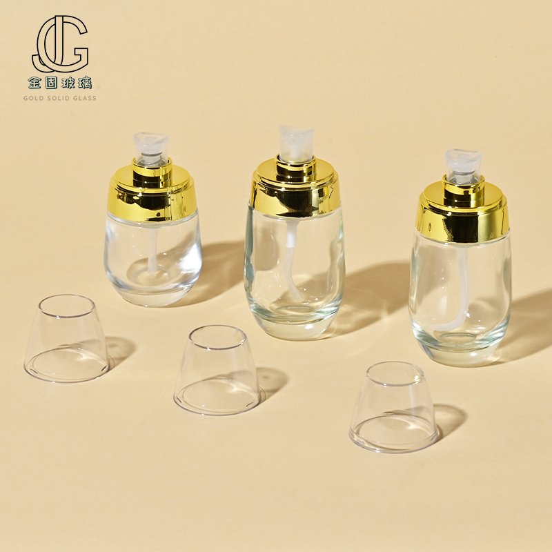 30ml/50ml egg-shaped foundation liquid bottle emulsion essence liquid bottle cosmetics glass empty bottle