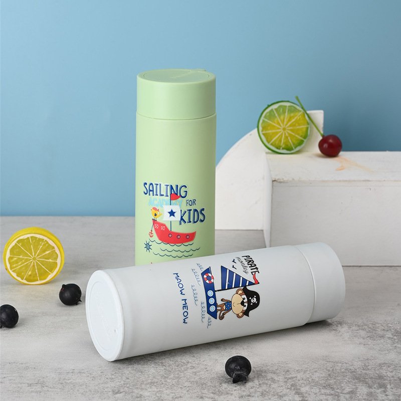 Custom Logo Printed 400ml Cartoon Portable Double Wall Bpa Free Promotional Glass Tumbler Water Bottle