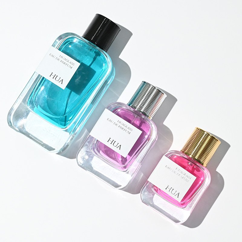 Popular round shoulder 30ml 50ml 100ml vintage italian perfume bottle empty glass bottle round with gold silver lid