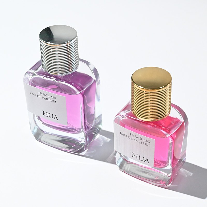 Popular round shoulder 30ml 50ml 100ml vintage italian perfume bottle empty glass bottle round with gold silver lid