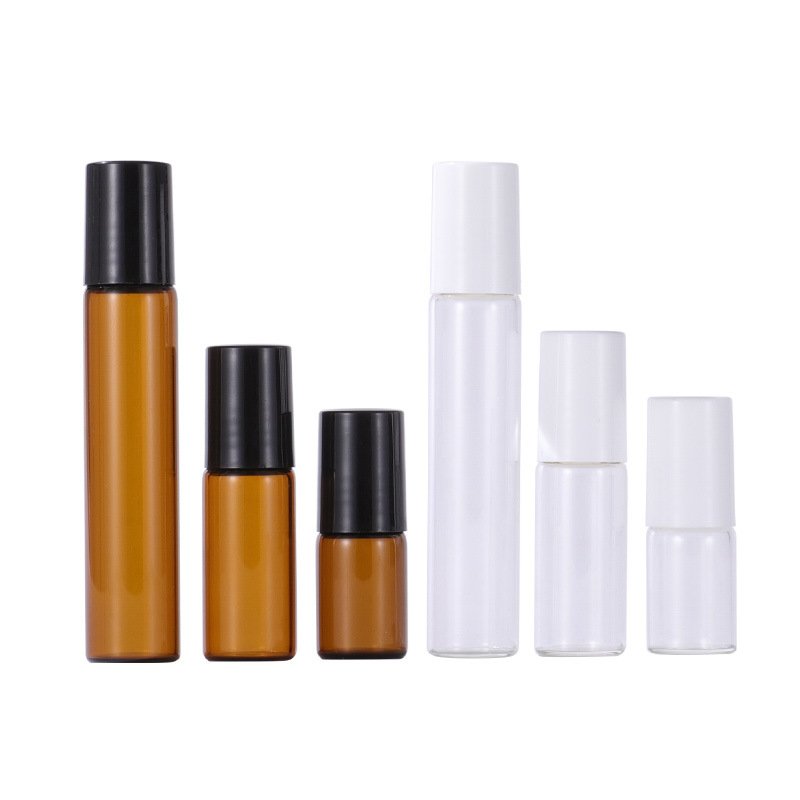 1ml 2ml 3ml 5ml Blue Glass Vials Roll On Bottle Glass Bottle with Stainless Steel Roller Ball For Tester Perfume Bottle