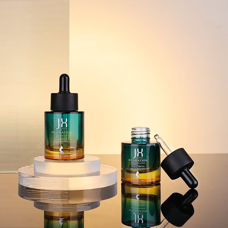 heavy-bottomed luxury lotion bottle skin care fancy cosmetic jars and bottles set glass cosmetic jar