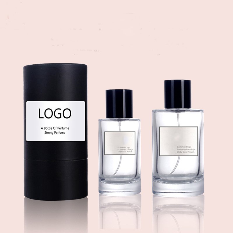 Manufacturers wholesale Aromatherapy bottle Square round 50ml 100ml perfume glass bottle