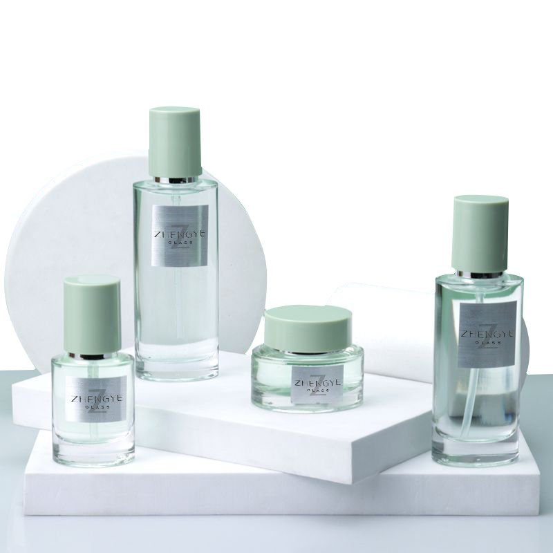 30g 50g 30ml 40ml 100ml 120ml custom luxury glass lotion toner container skincare packaging cosmetic bottle and cream jar set