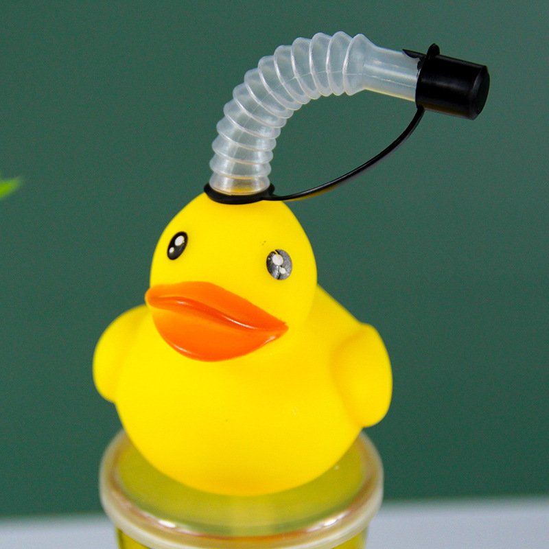 Wholesale Good Quality 500ml Yard Cups Plastic Shaped Cartoon Yellow Duck Colorful Long Neck Glass Bottle