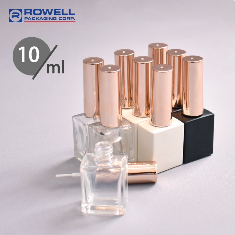 Wholesale free sample matte black color painting square empty glass bottle for UV GEL nail polish oil