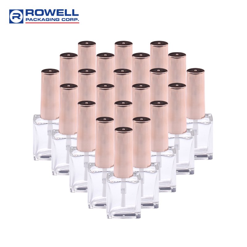 Wholesale free sample matte black color painting square empty glass bottle for UV GEL nail polish oil
