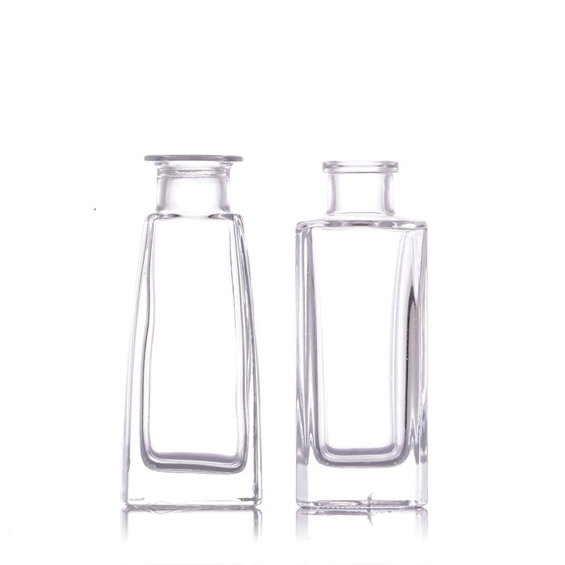 Glass bottles For Wine Clear 120ml 150ml High Square bottle Cork Custom Vodka Whiskey Brandy bottle