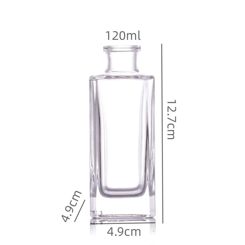 Glass bottles For Wine Clear 120ml 150ml High Square bottle Cork Custom Vodka Whiskey Brandy bottle