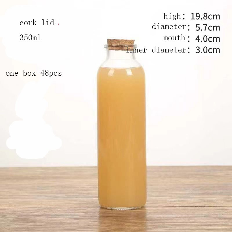 Wholesale Popular 350ml Mini Glass Jar Bottle Juice Milk Tea Glass Bottle Clear transparent Glass Bottle