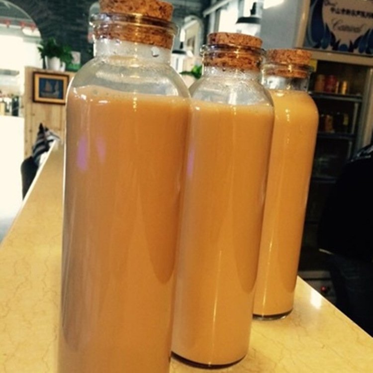 Wholesale Popular 350ml Mini Glass Jar Bottle Juice Milk Tea Glass Bottle Clear transparent Glass Bottle