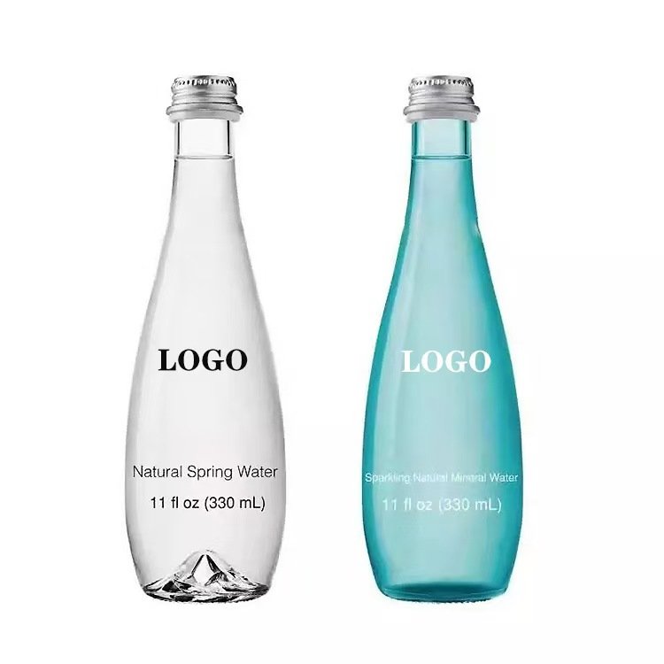 Empty mineral water glass bottle 330ml 500ml beverage fruit juice coffee bottle best-selling