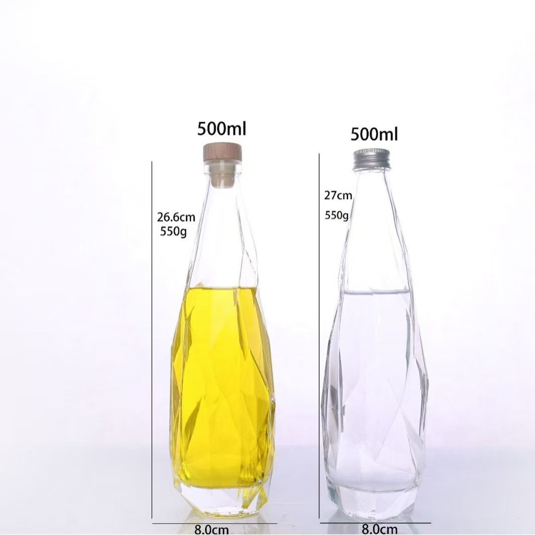 Empty mineral water glass bottle 330ml 500ml beverage fruit juice coffee bottle best-selling