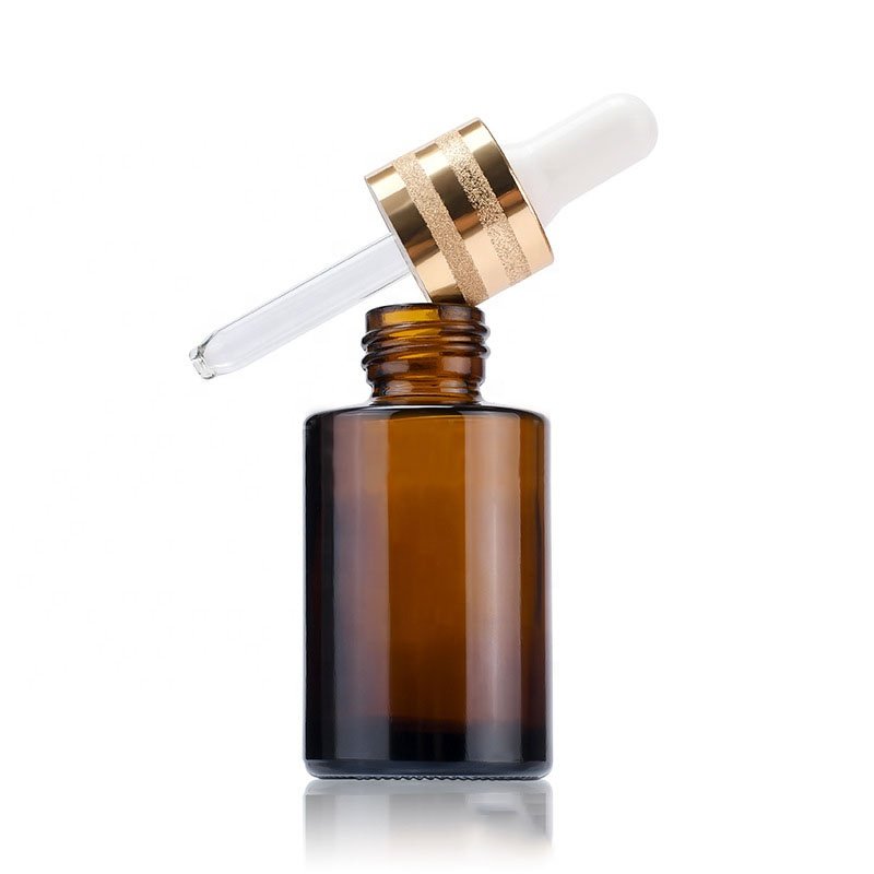 30ml 1oz Glass Dropper Bottles Amber Frosted Transparent Black Bottle with Gold Cap Reagent Pipette for Essential Oil Serum