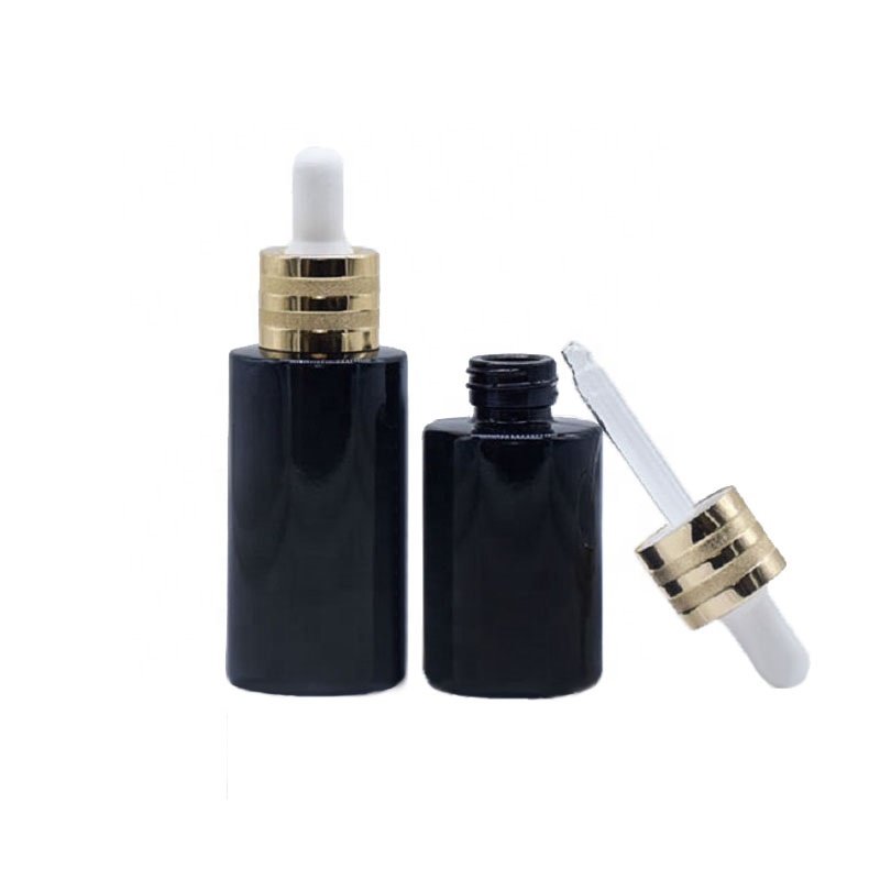 30ml 1oz Glass Dropper Bottles Amber Frosted Transparent Black Bottle with Gold Cap Reagent Pipette for Essential Oil Serum