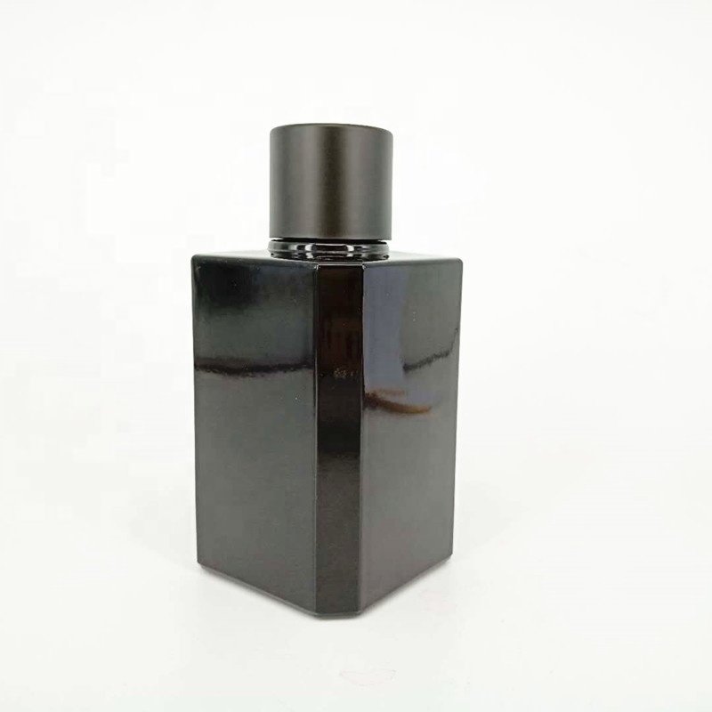 Hotsale 100ml perfume bottle matte black perfume brands glass bottle with matte black cap manufacturing company i