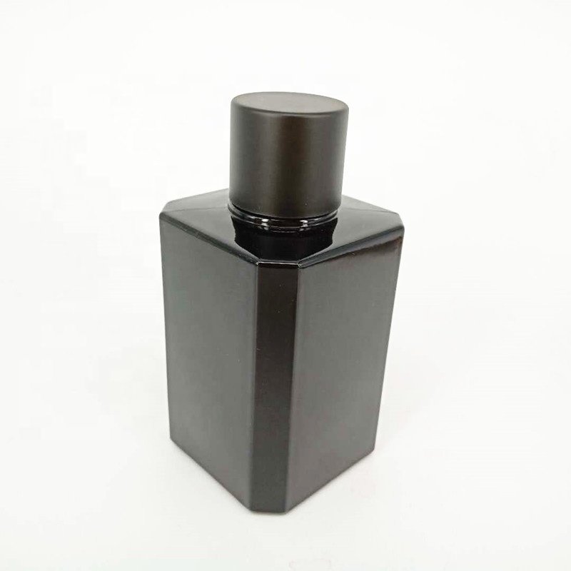 Hotsale 100ml perfume bottle matte black perfume brands glass bottle with matte black cap manufacturing company i