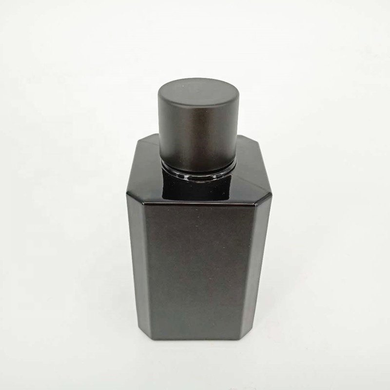 Hotsale 100ml perfume bottle matte black perfume brands glass bottle with matte black cap manufacturing company i