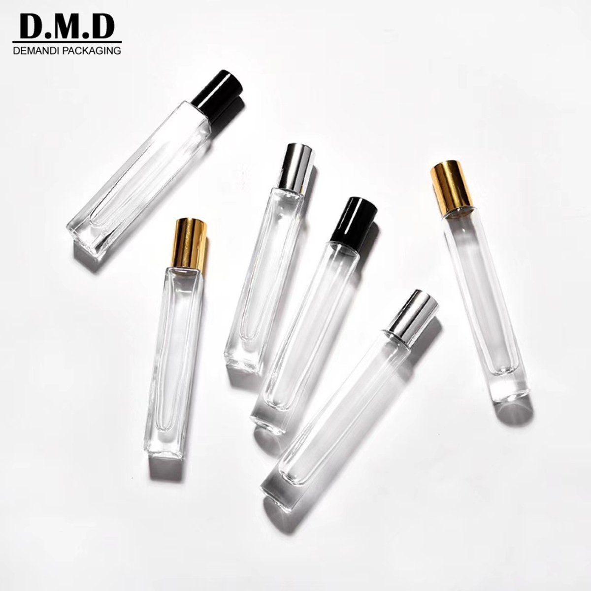 Empty 3ml 5ml 15ml 10 ml 20ml 30ml 1 oz clear transparency square glass roll on bottles with lid