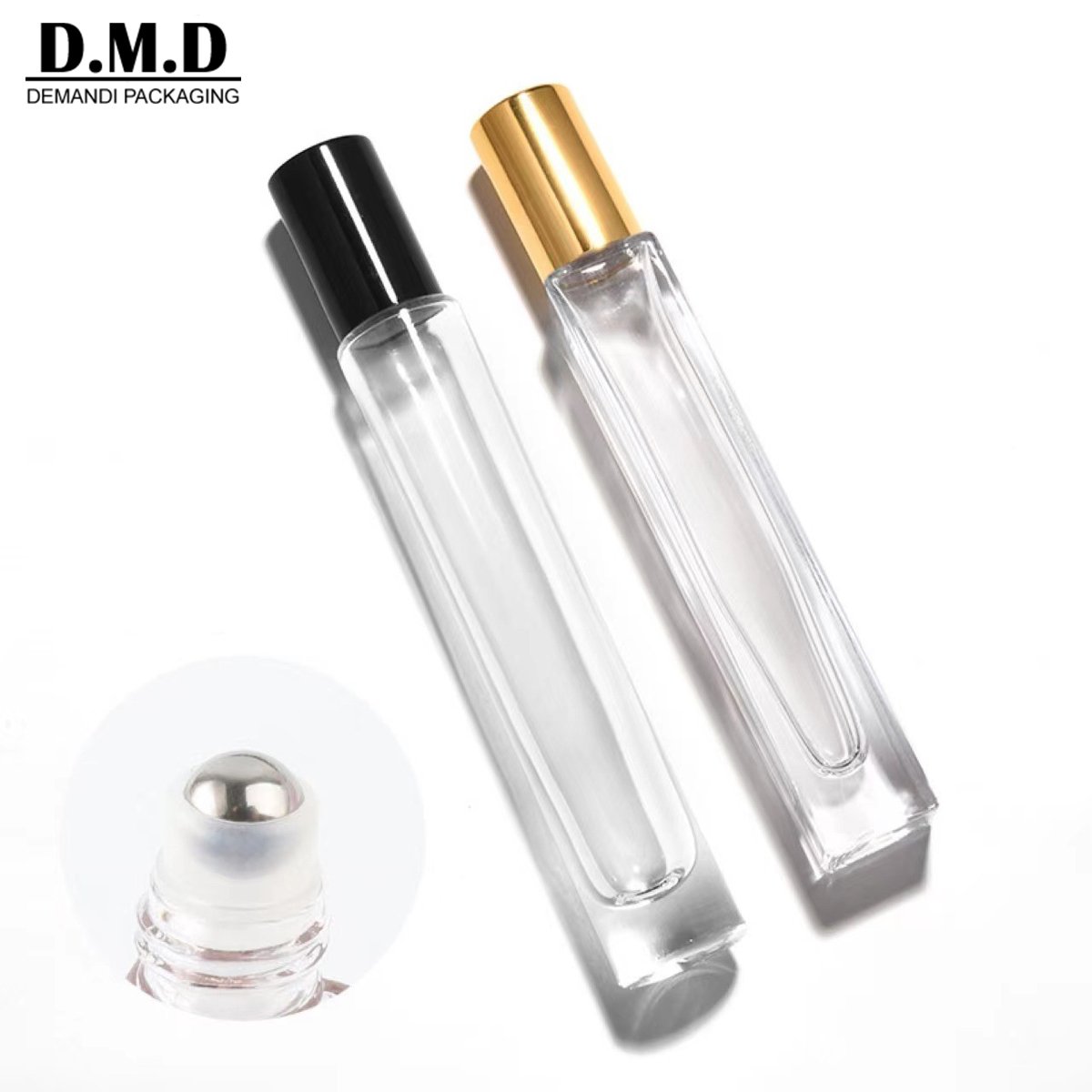 Empty 3ml 5ml 15ml 10 ml 20ml 30ml 1 oz clear transparency square glass roll on bottles with lid