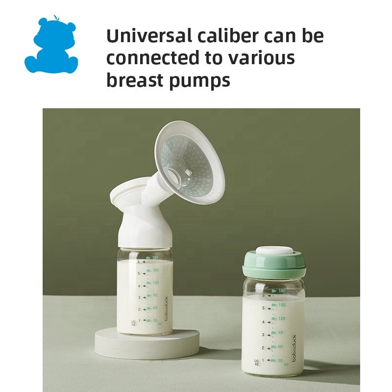 High Quality Glass Material 180ml Food Storage Cup Baby Breast Milk Storage Bottle