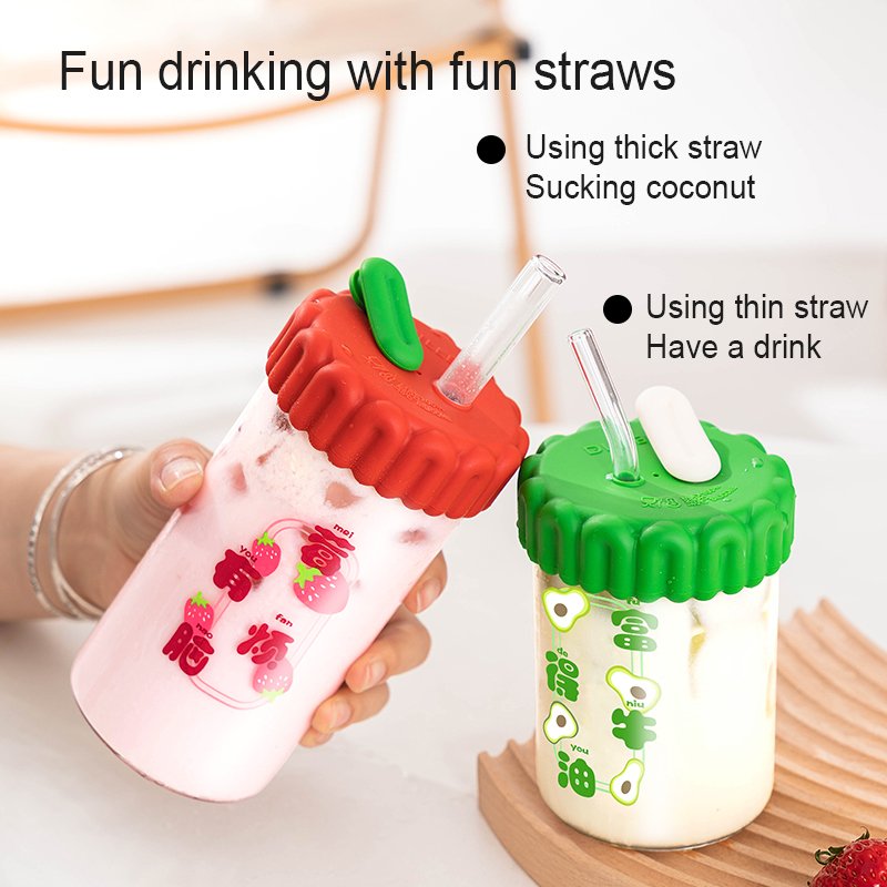 Fruit Glass Water Bottle Eco-friendly Coffee Mug Wholesale Product Transparent Glass Bottles