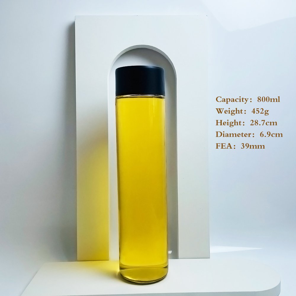 Wholesale 350ml 500ml empty customized flint printed mineral drinks beverage water juice glass bottle with caps