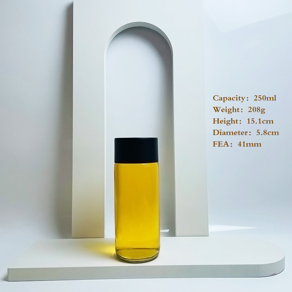 Wholesale 350ml 500ml empty customized flint printed mineral drinks beverage water juice glass bottle with caps
