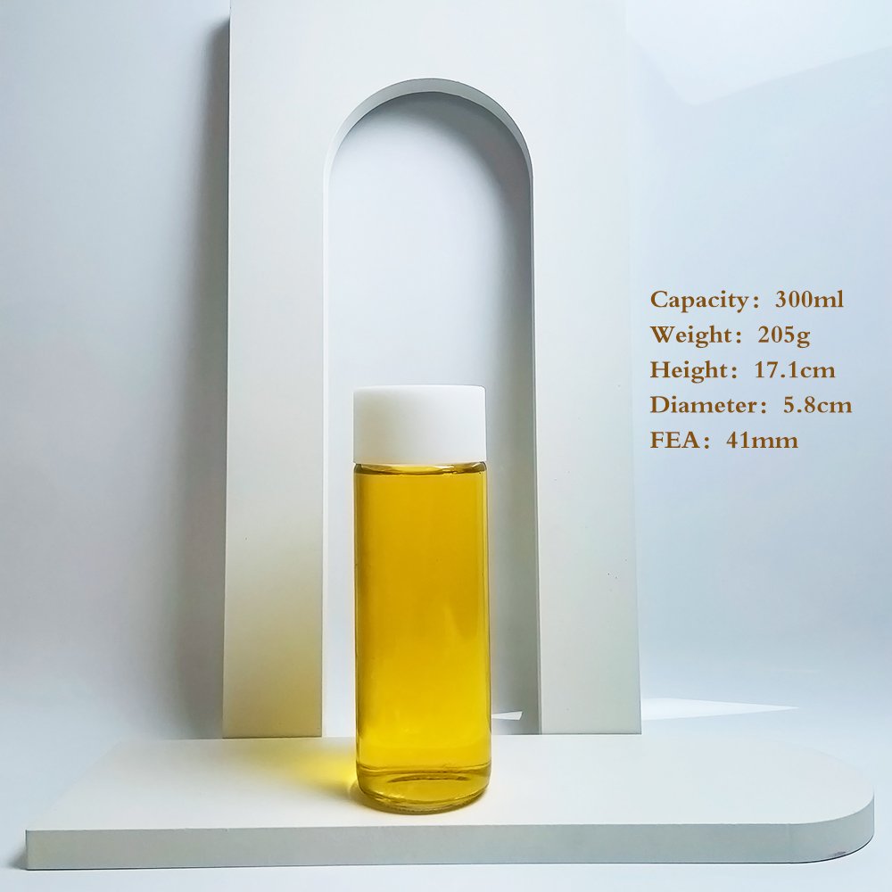 Wholesale 350ml 500ml empty customized flint printed mineral drinks beverage water juice glass bottle with caps
